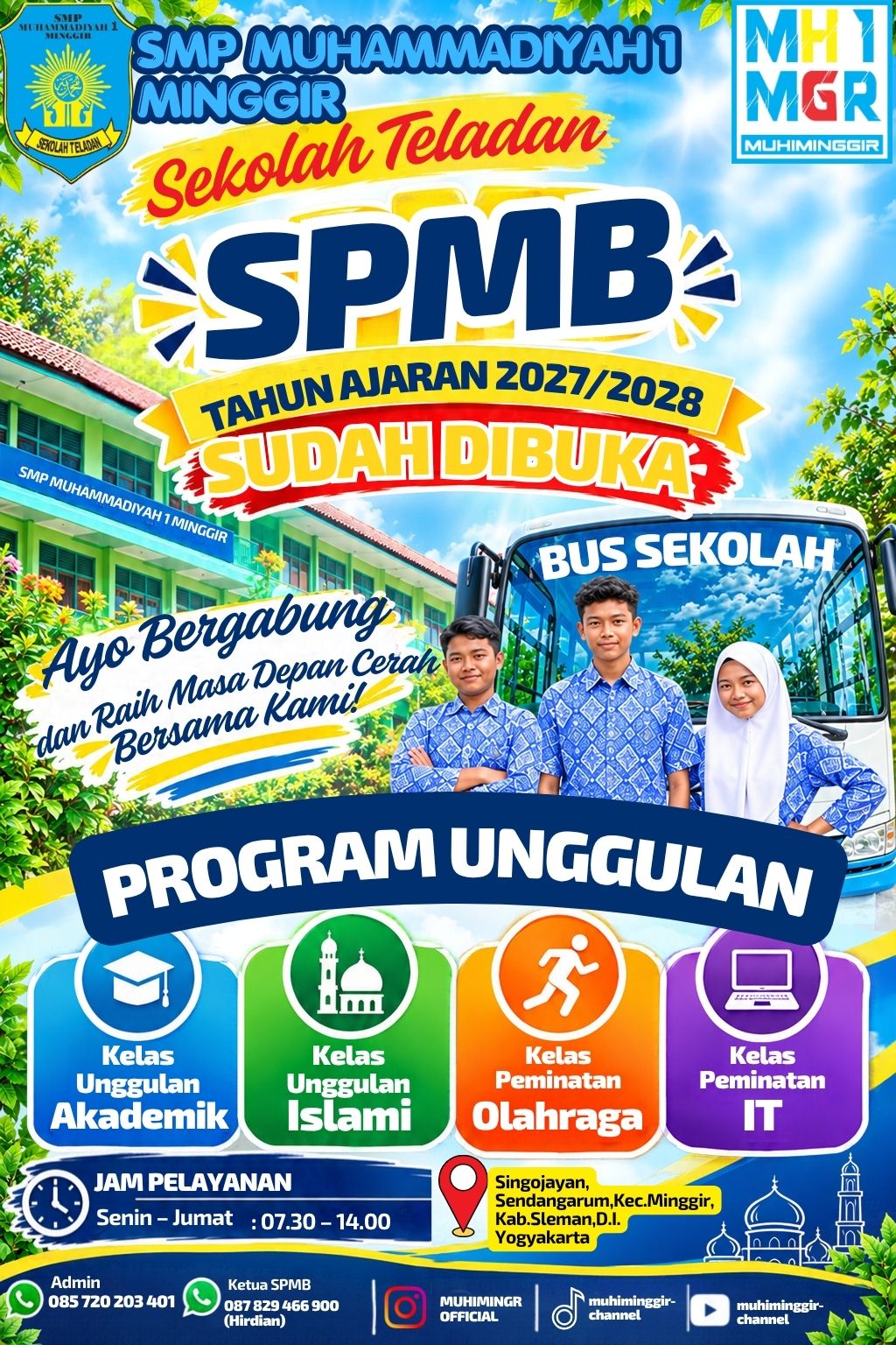 Poster SPMB 2026/2027 SMP Muhammadiyah 1 Minggir